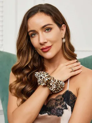 Pure Silk Printed Midnight Scrunchies - Oversized - 6cm