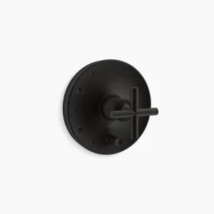 Purist Cross Handle Valve Trim in Matte Black