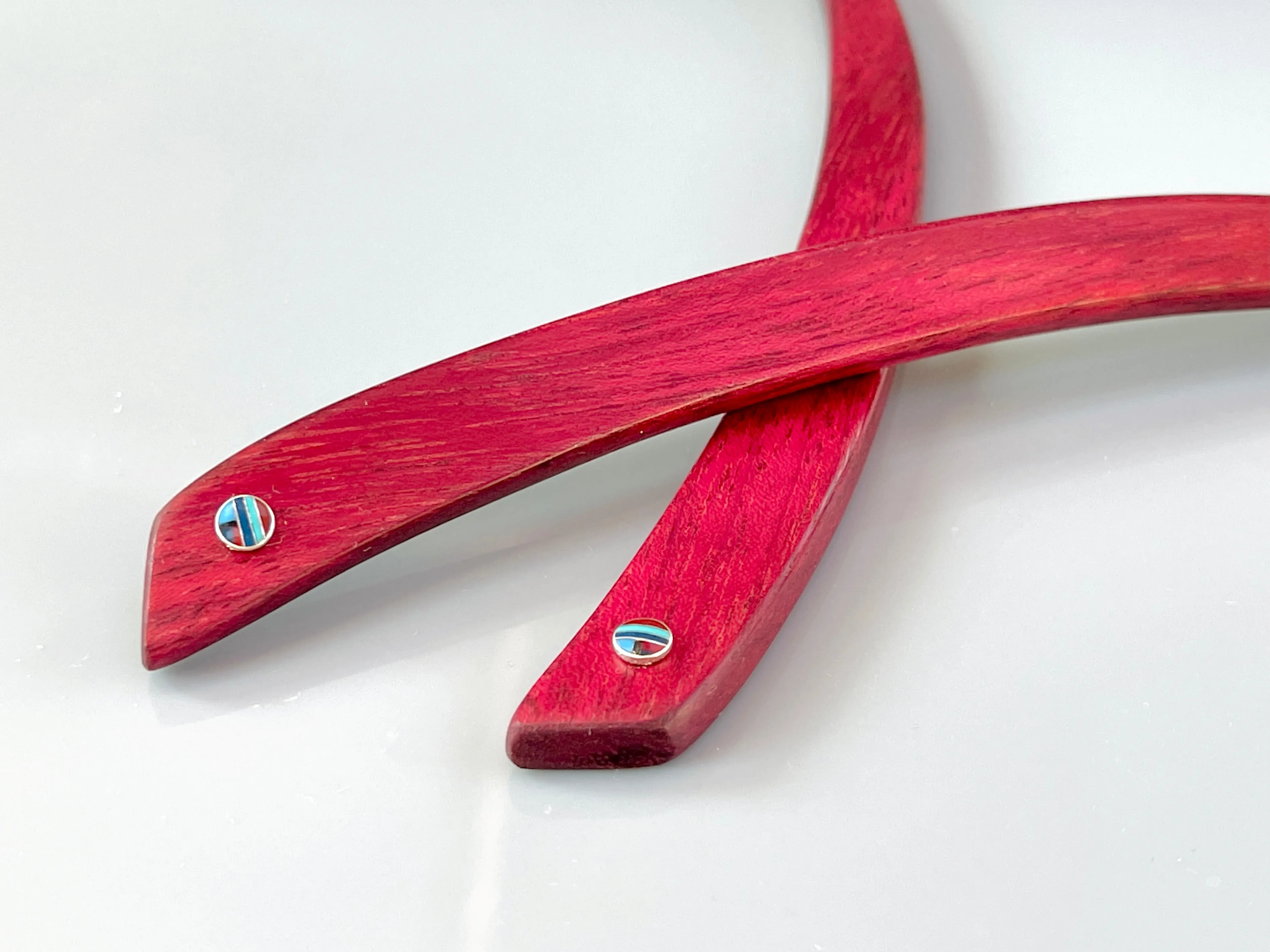Purpleheart Sunface Southwestern hair jewelry, silver Sunface Native Hair Accessories