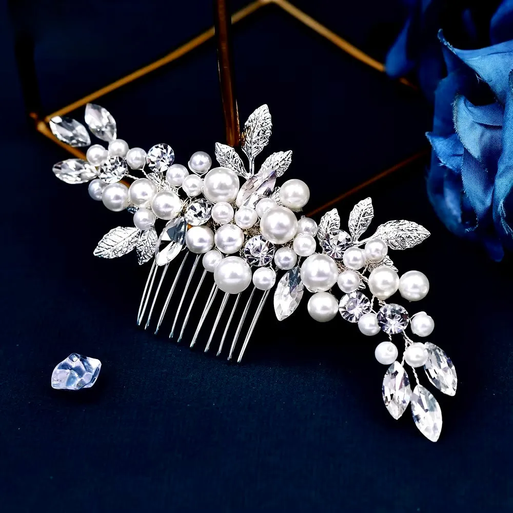 "Amal" - Pearl and Crystal Bridal Hair Comb