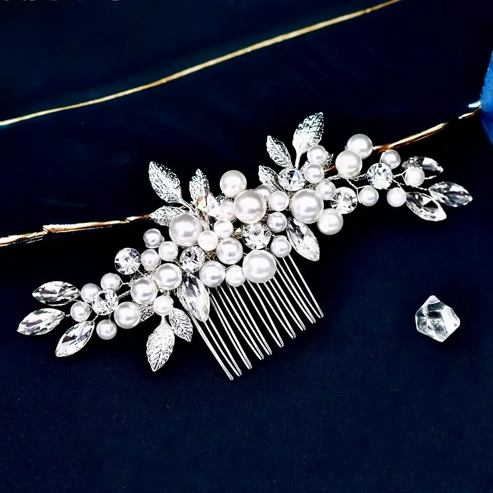 "Amal" - Pearl and Crystal Bridal Hair Comb