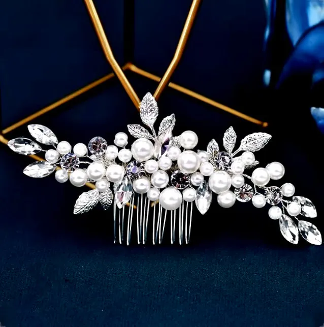 "Amal" - Pearl and Crystal Bridal Hair Comb