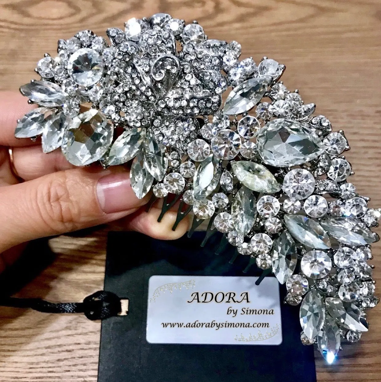 "Dahlia" - Austrian Crystal Bridal Hair Comb