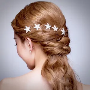 "Kailani" - Crystal Sea Star Hair Pins - Set of 5