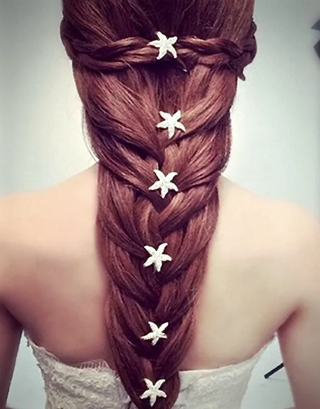 "Kailani" - Crystal Sea Star Hair Pins - Set of 5