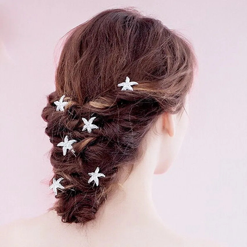 "Kailani" - Crystal Sea Star Hair Pins - Set of 5