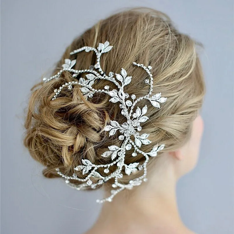 "Kennedy" - Silver Crystal Bridal Hair Accessory