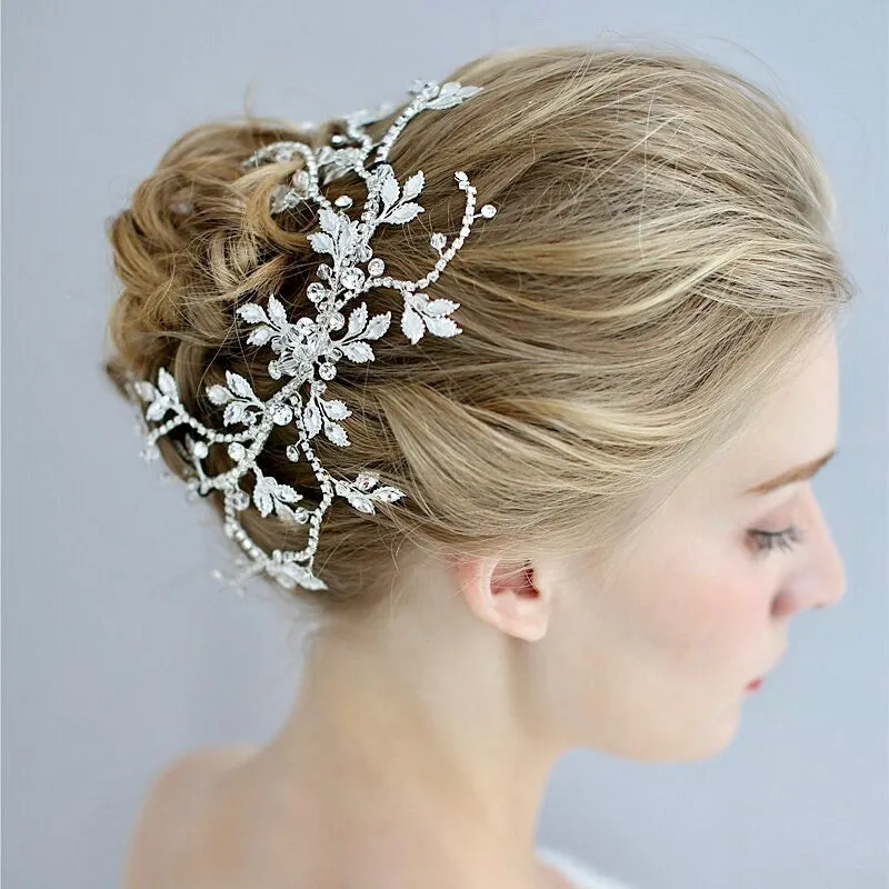 "Kennedy" - Silver Crystal Bridal Hair Accessory