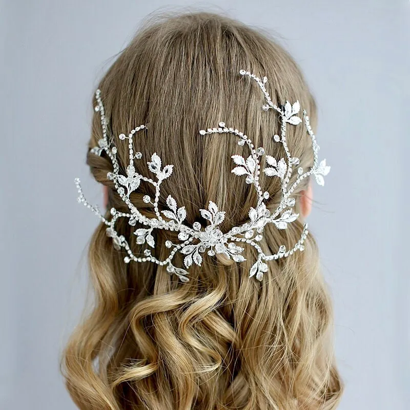 "Kennedy" - Silver Crystal Bridal Hair Accessory