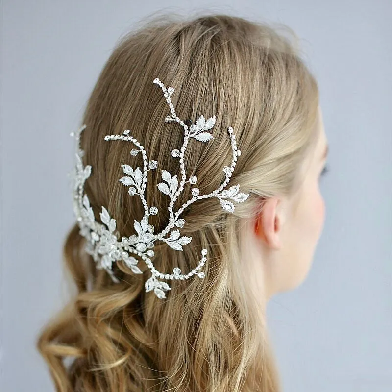 "Kennedy" - Silver Crystal Bridal Hair Accessory