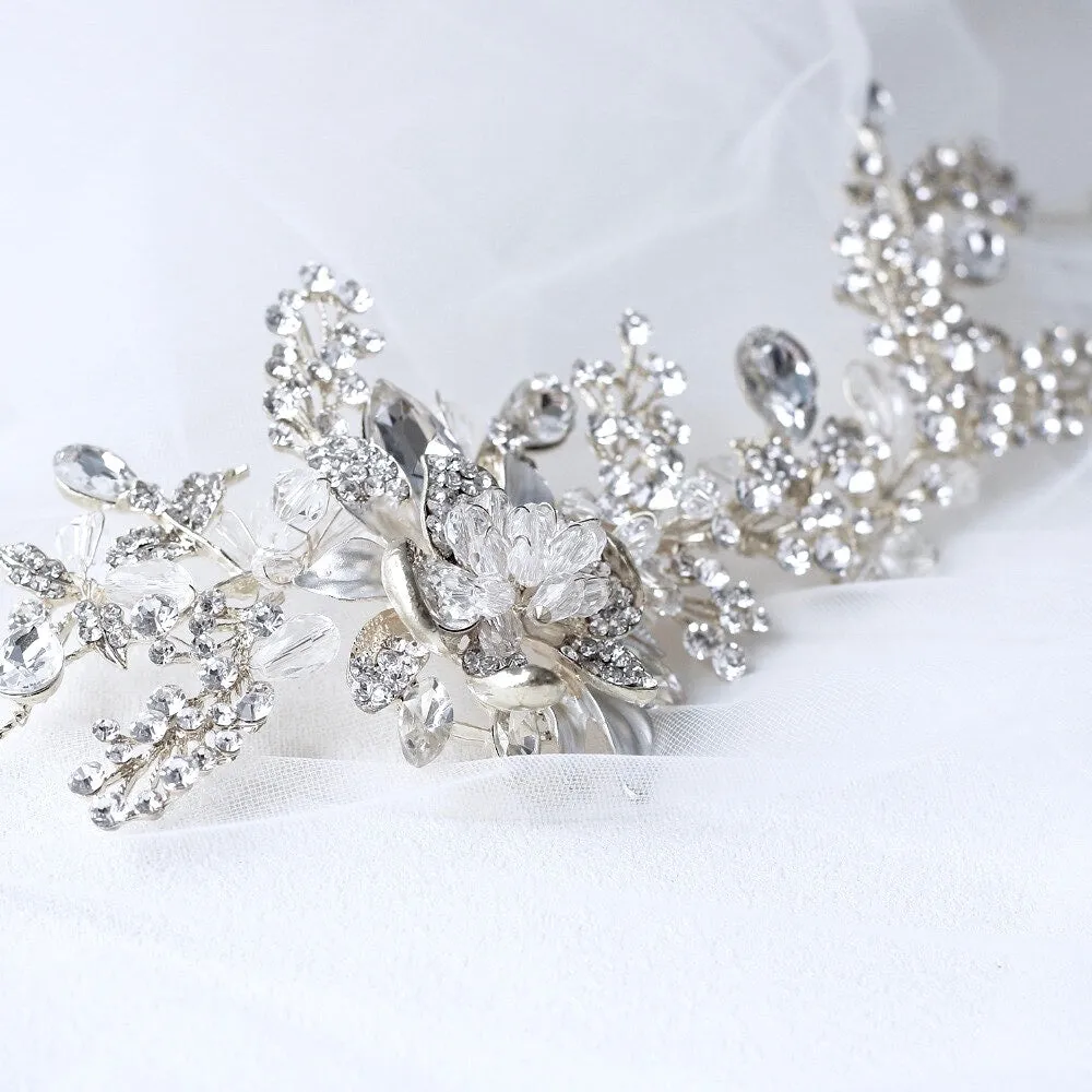 "Stephanie" - Austrian Crystal Bridal Headband / Hair Vine