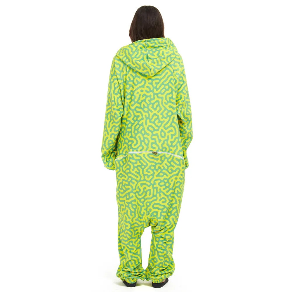 Snuggs Blanket Onesie Green Doodles