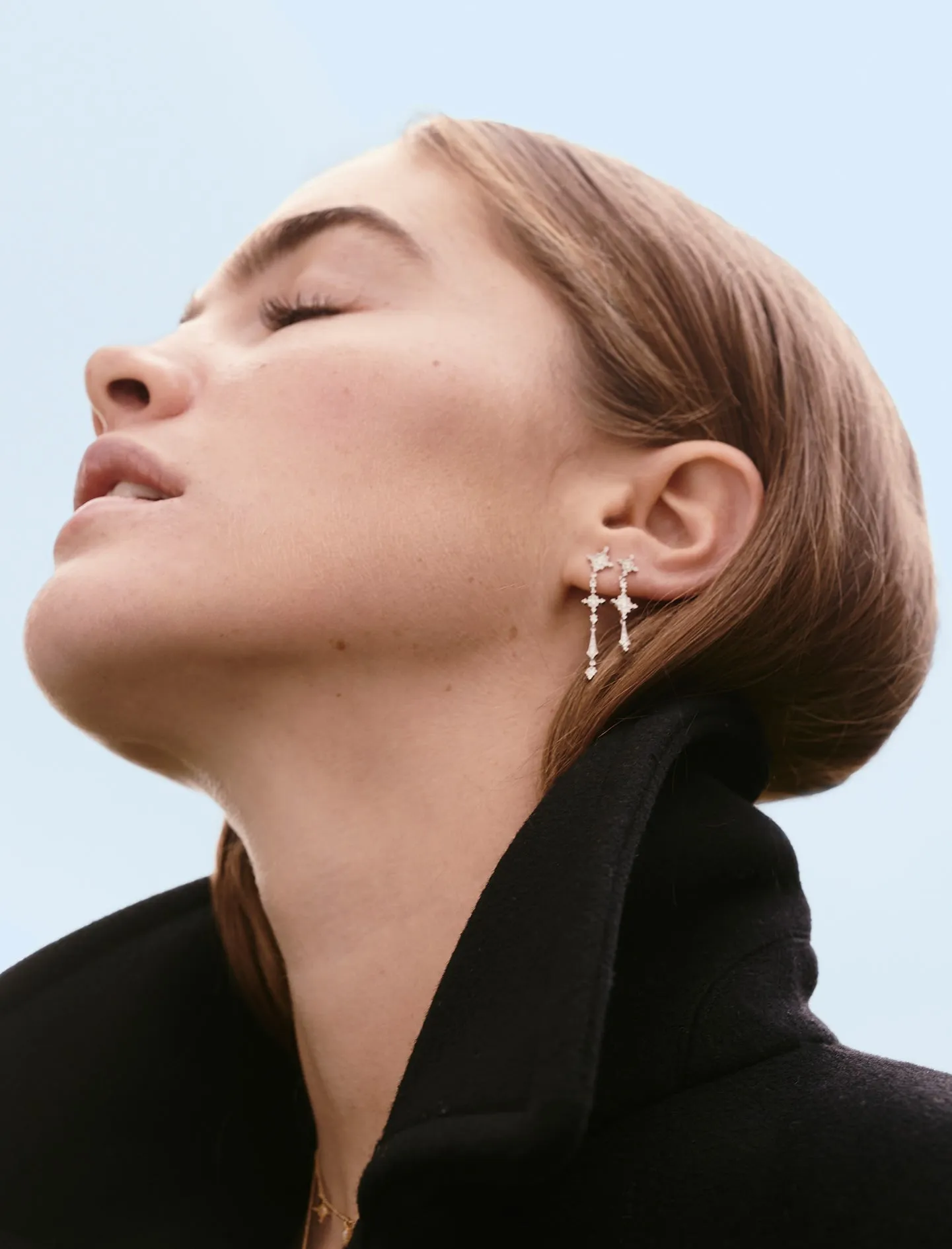 Stone Stella white gold earrings