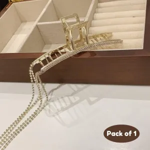 Stone Tasel hair clutcher for girls (Pack of 1 , Gold)