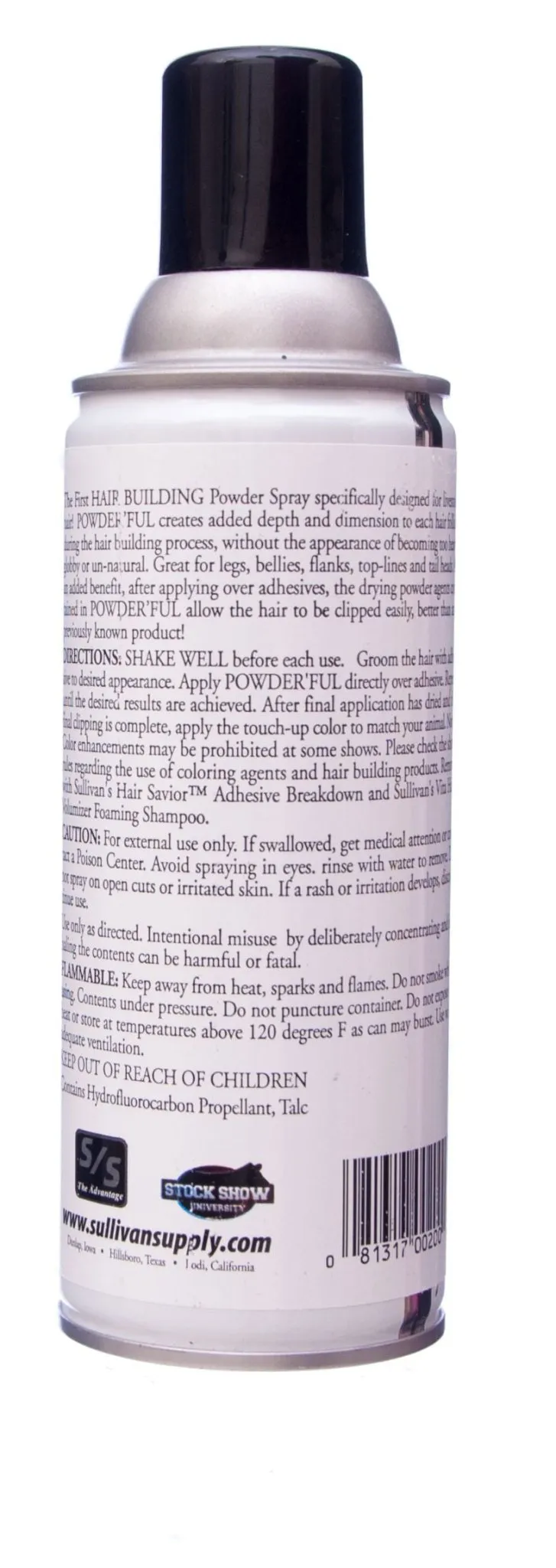 Sullivan's Powder'ful Livestock Hair Thickening Powder, White, 9.5 oz
