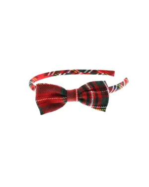 Tartan Bow on Thin Tartan Aliceband