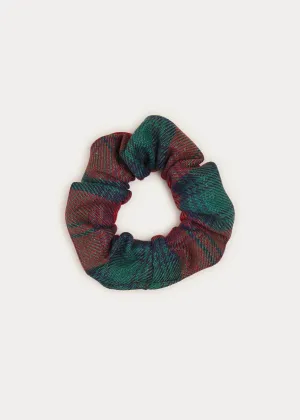 Tartan Scrunchie Hair Tie In Red