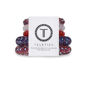Teleties Hair Tie - Large and Small Band Pack of 5 - American Energy