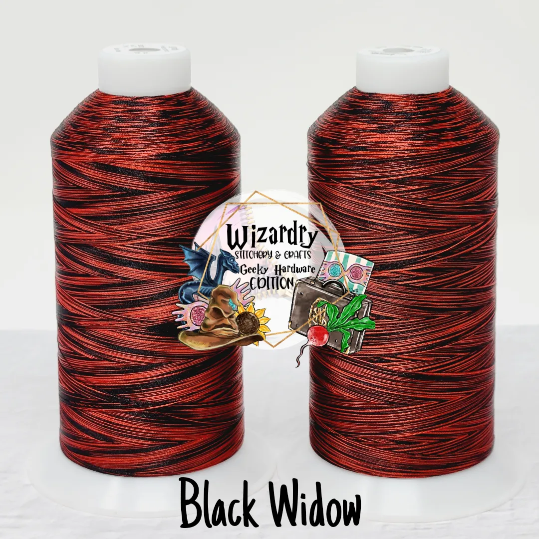 Tex 27 - Polyester Embroidery Sewing String - Variegated - Black Widow