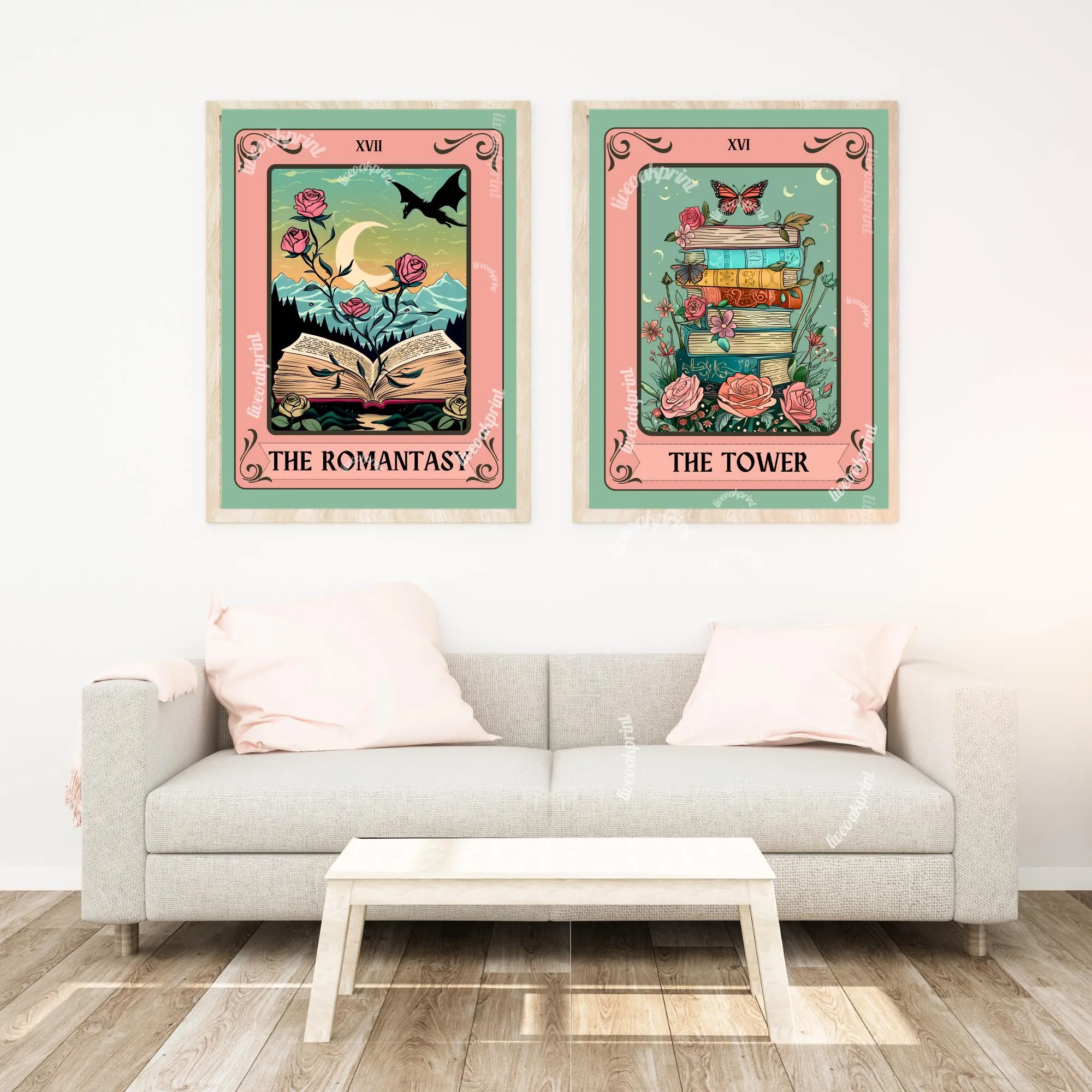 The Romantasy Tarot Print - Fantasy Reader Gift - Romance Fantasy - Bookish Print - Gift For Book Lovers - Reading Nook Art - Book Decor