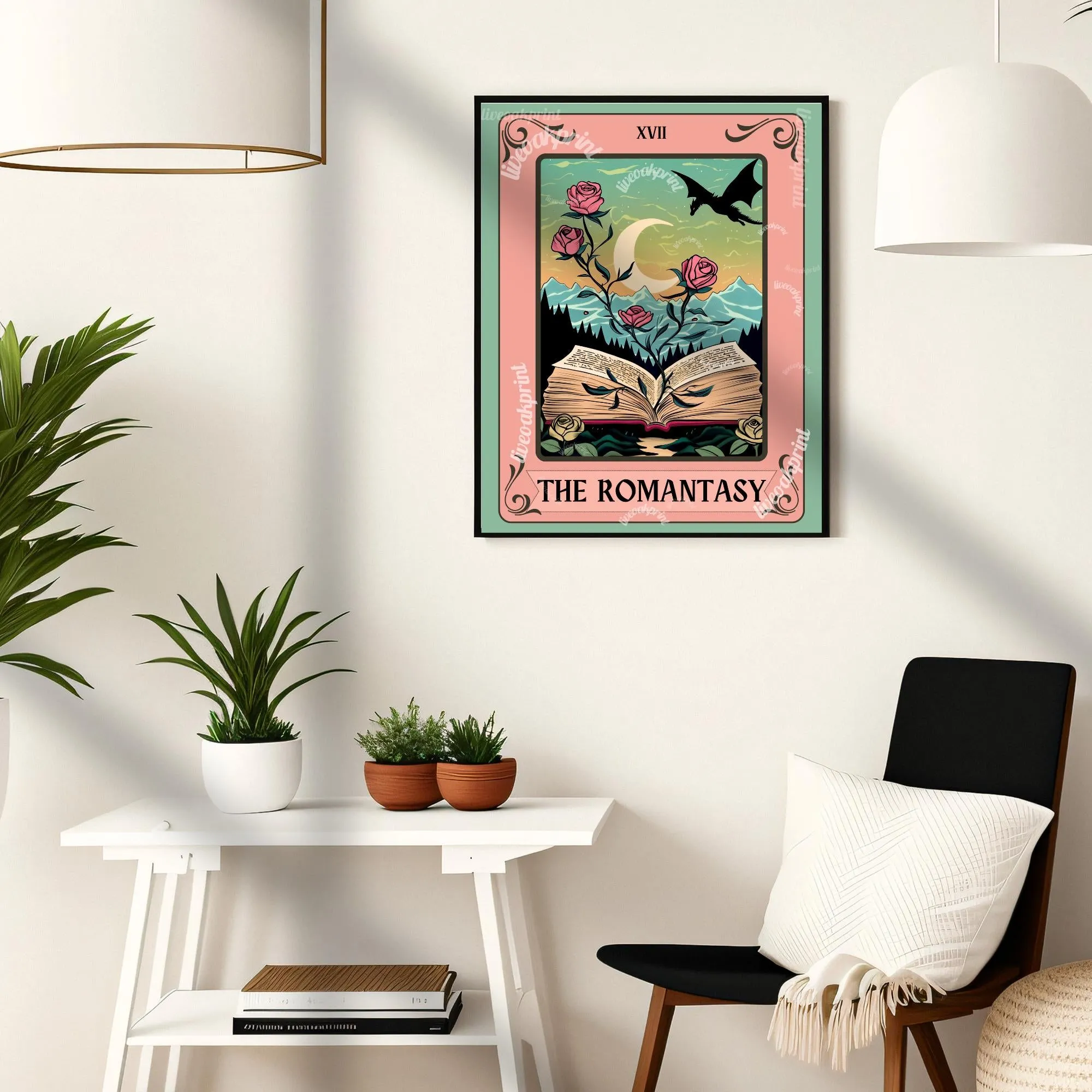 The Romantasy Tarot Print - Fantasy Reader Gift - Romance Fantasy - Bookish Print - Gift For Book Lovers - Reading Nook Art - Book Decor