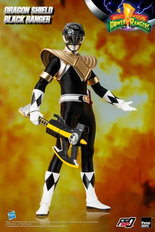 ThreeZero FigZero 1/6 Mighty Morphin Power Rangers Dragon Shield Black Ranger Sixth Scale Figure