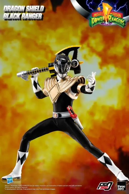 ThreeZero FigZero 1/6 Mighty Morphin Power Rangers Dragon Shield Black Ranger Sixth Scale Figure