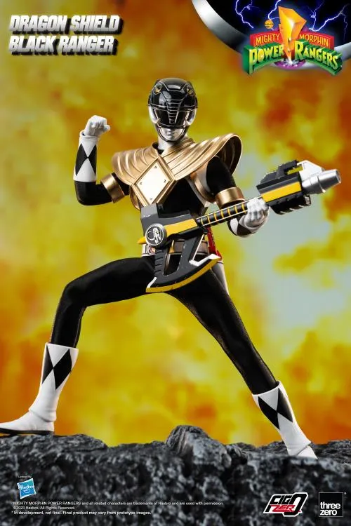 ThreeZero FigZero 1/6 Mighty Morphin Power Rangers Dragon Shield Black Ranger Sixth Scale Figure
