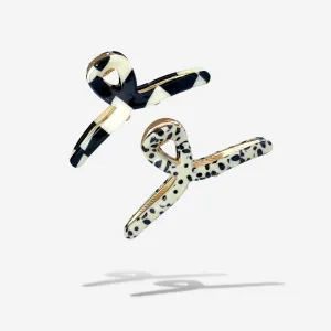 Tiny Gold Loops Hair Claw Clips 2-Pack