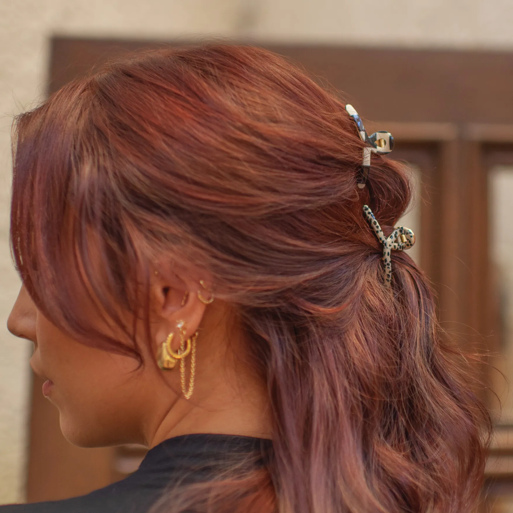 Tiny Gold Loops Hair Claw Clips 2-Pack