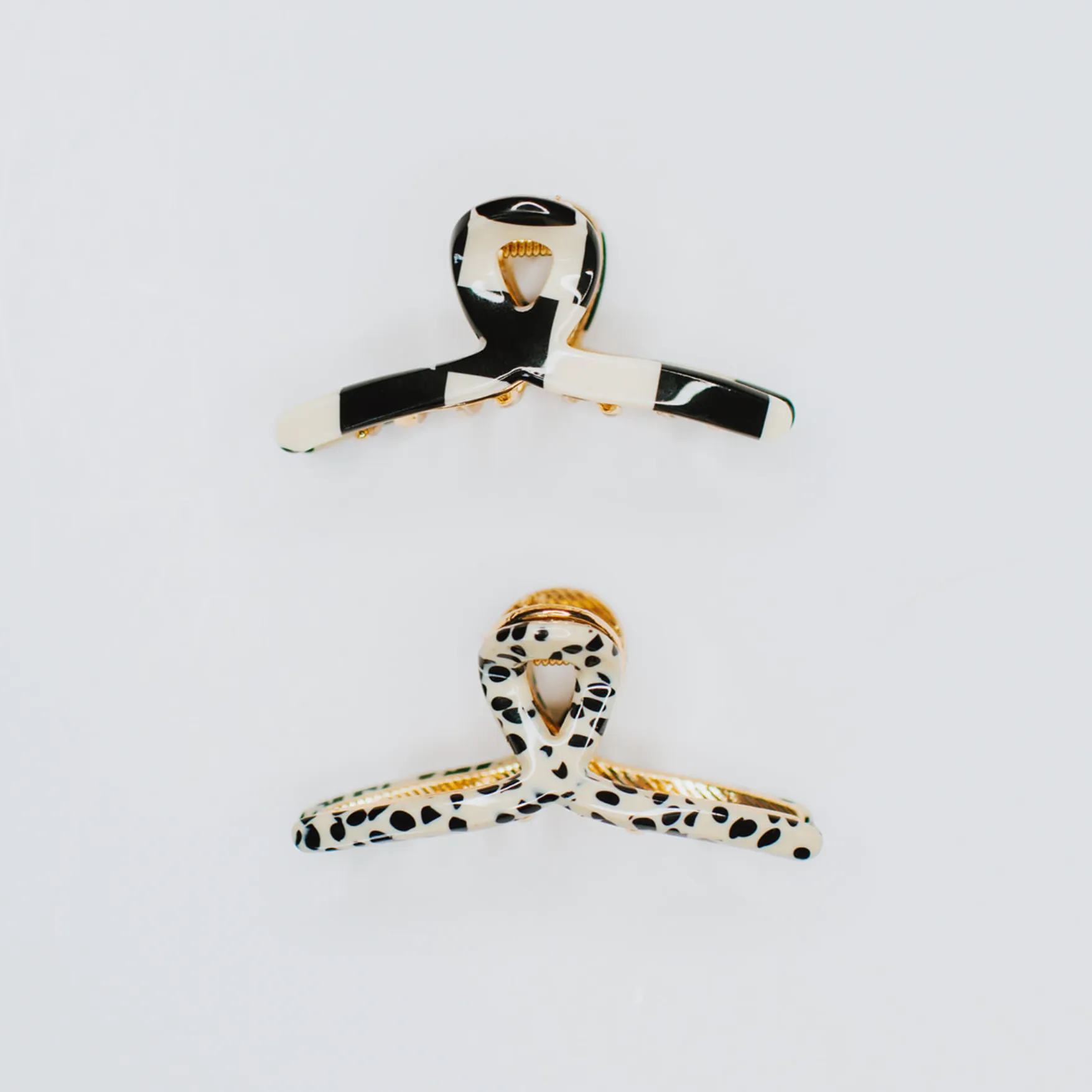 Tiny Gold Loops Hair Claw Clips 2-Pack