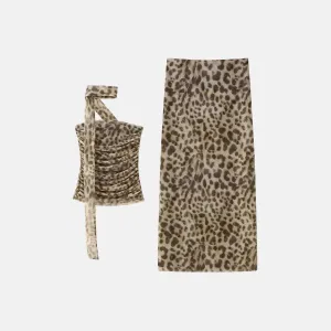 Vynessa Mystique Set – Leopard print – Fitted midi skirt