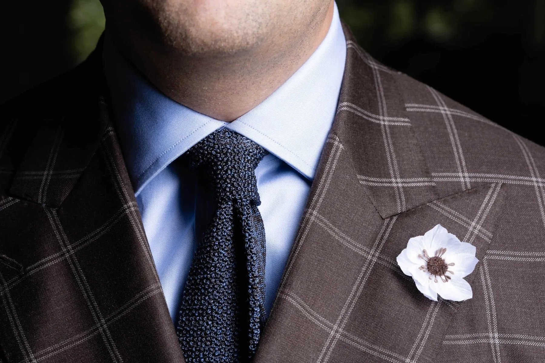 White & Brown Lotus Flower Boutonnière Flower