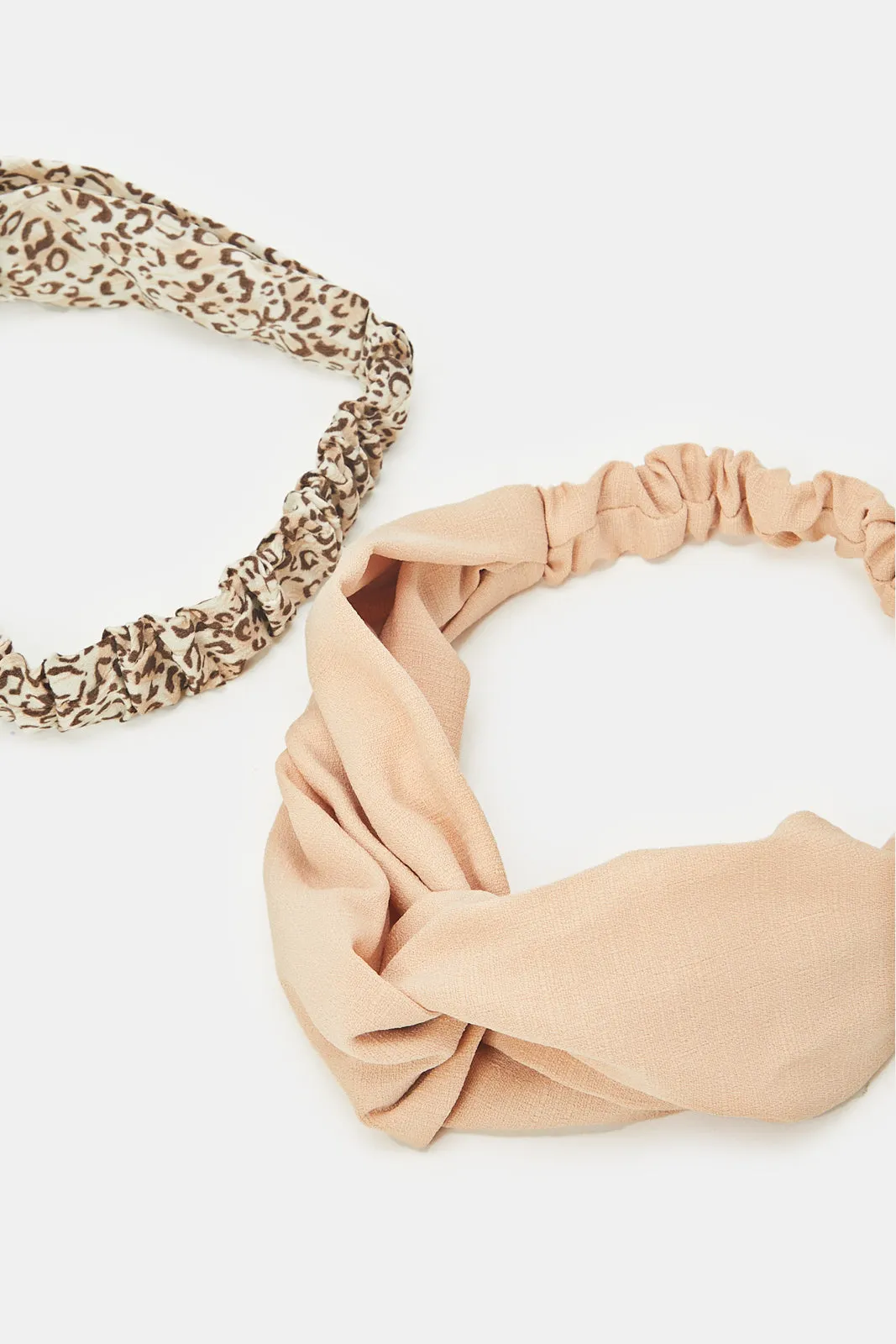 Women Assorted Printed And Solid Hair Wrap Set (2 Piece)