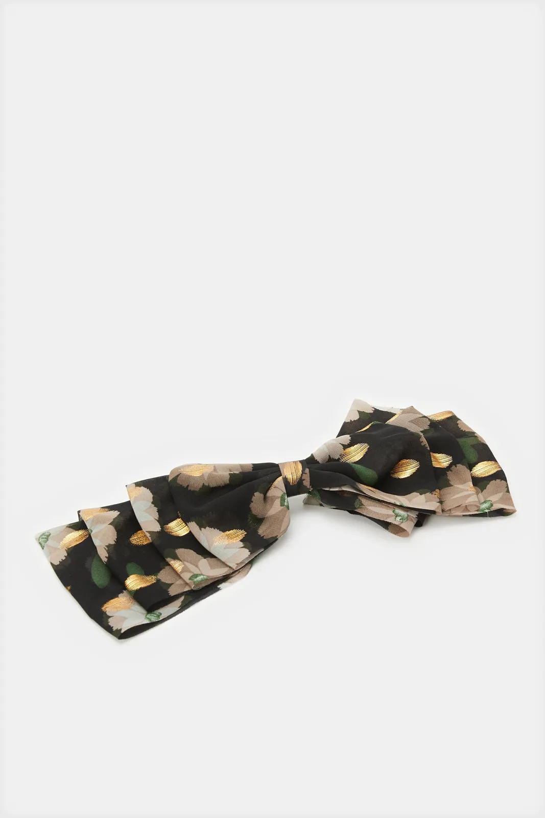 Women Black Embellished Bow Hair Clip