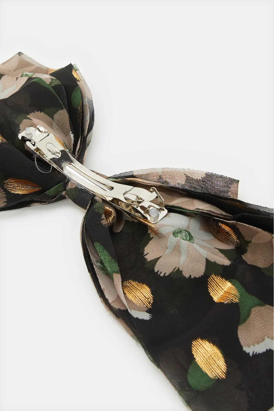 Women Black Embellished Bow Hair Clip