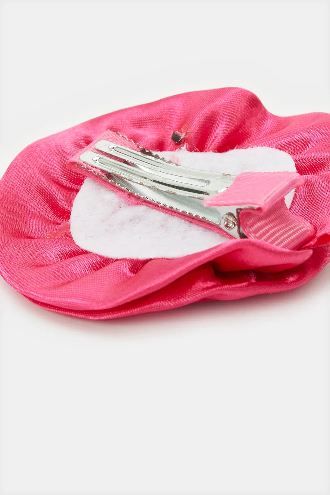 Women Fuchsia Embellished Hair Clip