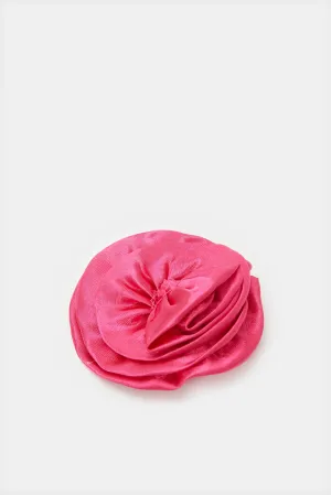 Women Fuchsia Embellished Hair Clip
